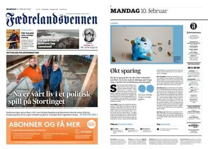 Fædrelandsvennen – 10. februar 2020