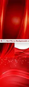 Vectors - Red Waves Backgrounds 4