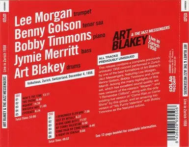 Art Blakey & The Jazz Messengers - Live In Zurich 1958 (2010) {2CD Solar Records 4569881}