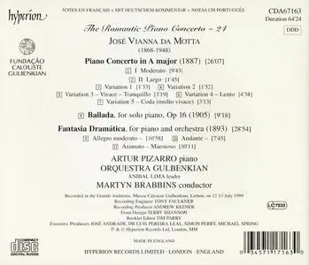 Artur Pizarro, Martyn Brabbins - The Romantic Piano Concerto Vol. 24: José Vianna da Motta: Piano Concerto (2000)