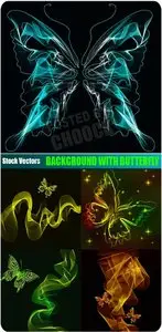 Background with butterfly - Stock Vector