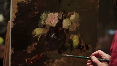 Oil Painting Art Tutorial- White Roses Still Life
