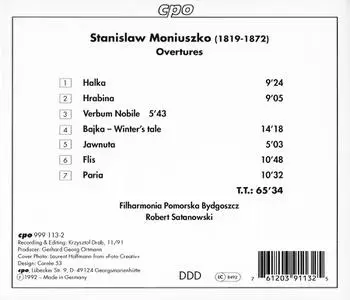 Robert Satanowski, Filharmonia Pomorska - Stanisław Moniuszko: Overtures (1992)