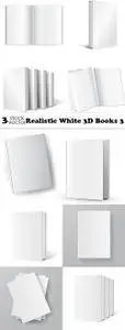 Vectors - Realistic White 3D Books 3