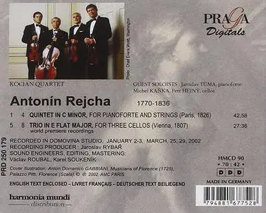 Kocian Quartet, Jaroslav Tůma, Michal Kaňka, Petr Hejný - Antonín Reicha: Piano Quintet, Trio for Three Cellos (2023)
