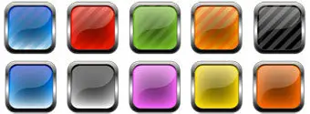 Vector Metal Glass Buttons Set