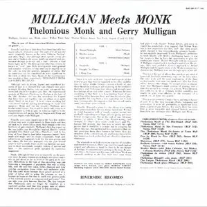 Thelonious Monk & Gerry Mulligan - Mulligan Meets Monk (1957) {OJC Remasters Complete Series rel 2013, item 24of33}