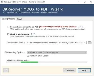 BitRecover MBOX to PDF Wizard 8.7 Portable