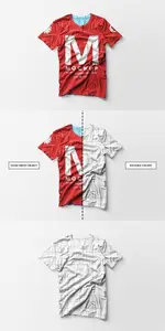 Wrinkle Texture T-Shirt Mockup 8EAC4V8