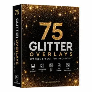 75 Glitter Overlays, Sparkle Effect for Photoshop