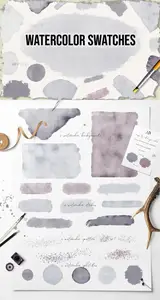 20 Watercolor Swatches Collection for Photoshop