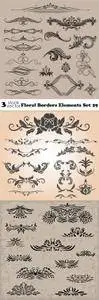 Vectors - Floral Borders Elements Set 29