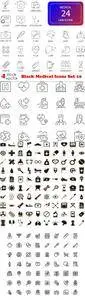 Vectors - Black Medical Icons Set 10