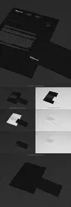 White and Black Stationery with Paper PSD