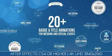 Videohive Badges / Title Animations For Wedding And Special Events 14686685