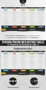 GraphicRiver Persona Pricing Web Hosting Tables