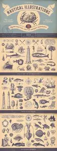 Vector 100 Vintage Nautical Illustrations