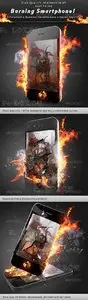 Graphicriver Smartphone On Fire Mock-Up