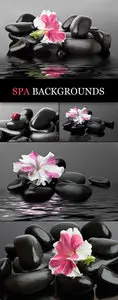 Stock Photo - Black Spa Stones