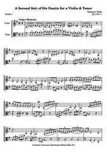 BlakeB - A Second Sett of Six Duetts for a Violin &amp; Tenor: No. 1
