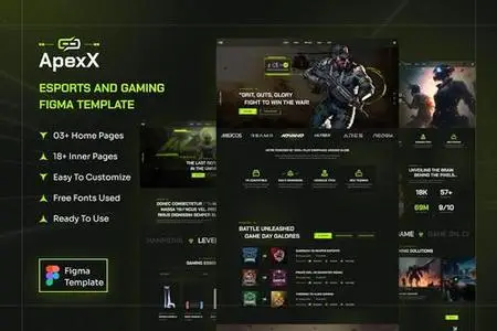 ApexX - Esports & Gaming Figma Template