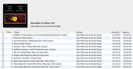 Clas Pehrsson & Cecilia Peijel - Recorder and Guitar (LP / FLAC)