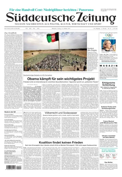 Sueddeutsche Zeitung vom 26.02.2010