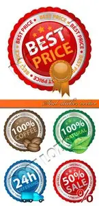 Seal sticker vector set