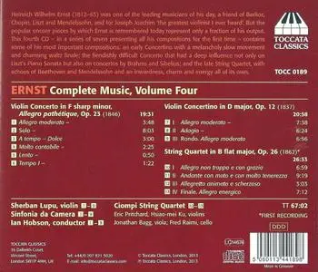Sherban Lupu, Ciompi Quartet, Orchestra da Camera, Ian Hobson - Heinrich Wilhelm Ernst: Complete Music, Vol. 4 (2013)