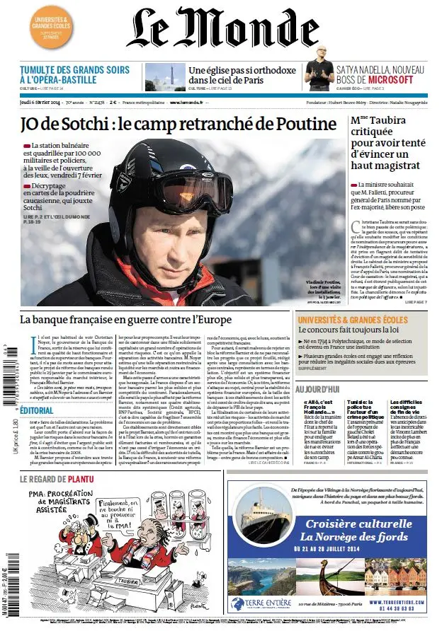 Le Monde & Suppléments du Jeudi 6 Février 2014