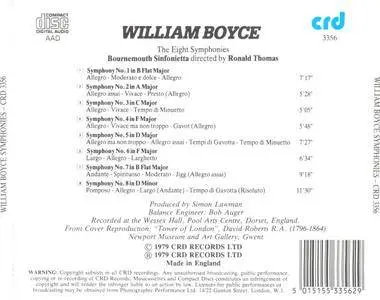 Bournemouth Sinfonietta, Ronald Thomas - William Boyce: The Eight Symphonies (1999)