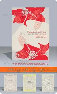 Folder design on floral beige background vector