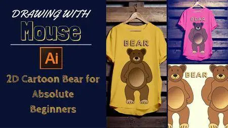 How to Draw Cartoon Bear: Drawing in Adobe Illustrator