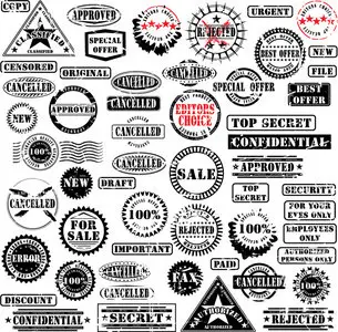 Grunge Rubber Vector Stamps