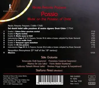 Stefano Aresi, Stile Galante - Nicola Antonio Porpora: Passio (2011)