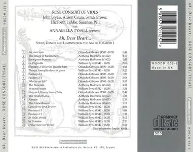 Rose Consort of Viols - Ah, Dear Heart...: Songs, Dances and Laments from the Age of Elizabeth I (1993) {Woodmansterne}