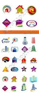 Logos for construction company vector