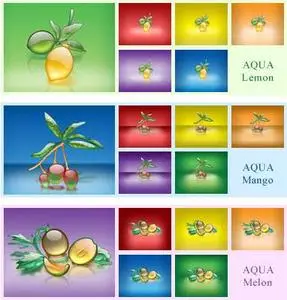 AQUA Wallpapers - Set 3 ( Lemon , Mango , Melon )