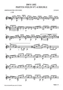 bach bwv1002 partita violin nº1 6 double