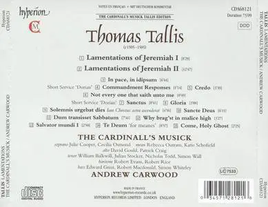 The Cardinall's Musick, Andrew Carwood - Thomas Tallis: Lamentations and Other Sacred Music (2016)