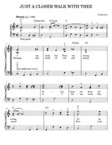 Just A Closer Walk With Thee - Kenneth Morris, Traditional (Easy Piano)