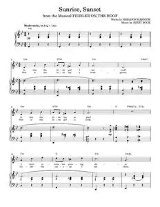Sunrise, Sunset - Bock & Harnick, Fiddler On The Roof Musical, Richard Walters (Piano Vocal)
