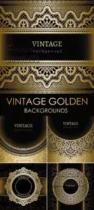 Vintage Golden Ornamental Backgrounds Vector