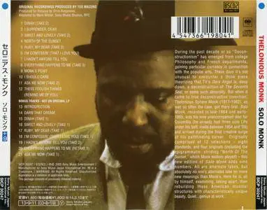Thelonious Monk - Solo Monk (1965) {2013 Columbia-Sony Music Japan Blu-Spec CD2 SICP-30247}
