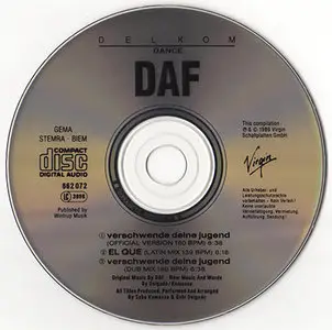 D.A.F. - Verschwende Deine Jugend (Delkom Remix) (1989, Virgin # 662 077-211)