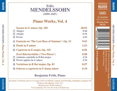 Benjamin Frith - Felix Mendelssohn: Piano Works, Vol. 4 (1998)