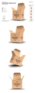 Opened Box Isolated Mockup Template L4XACB9