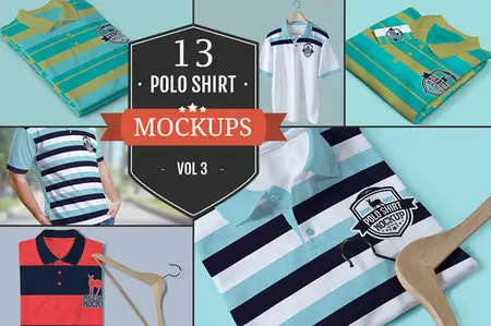 CreativeMarket - Polo T-Shirt PSD Mockups Vol.3