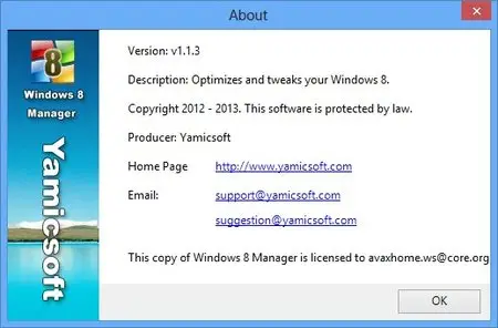 Yamicsoft Windows 8 Manager 1.1.3