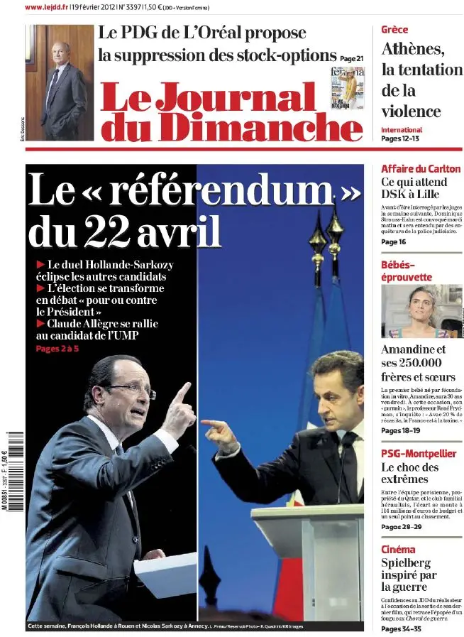 Le Journal du Dimanche (JDD) - 19 Février 2012